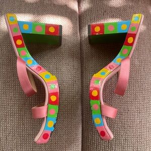 Vintage 1990s Fendi Painted Wooden Heels